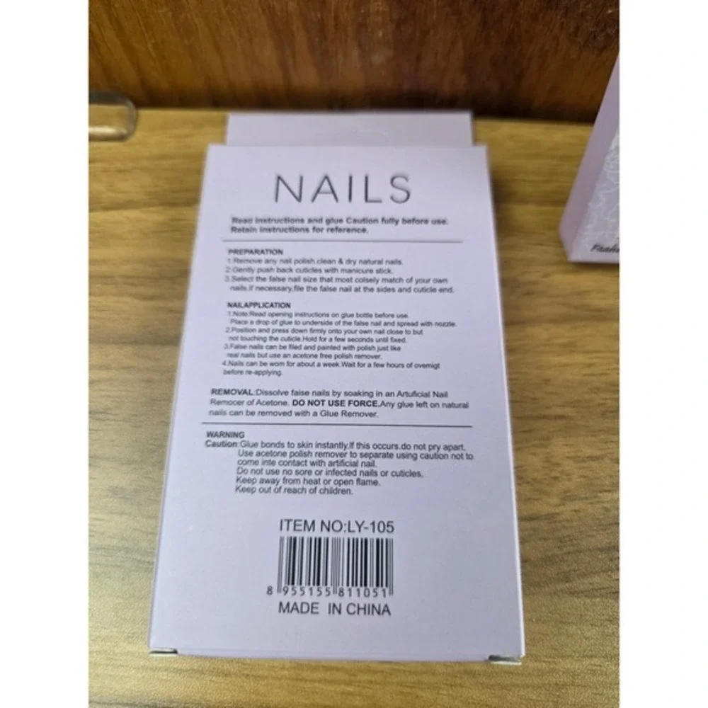 Party Legend Artificial Nail Tips 12ct Multicolor New Ombre Butterfly Rhinestone